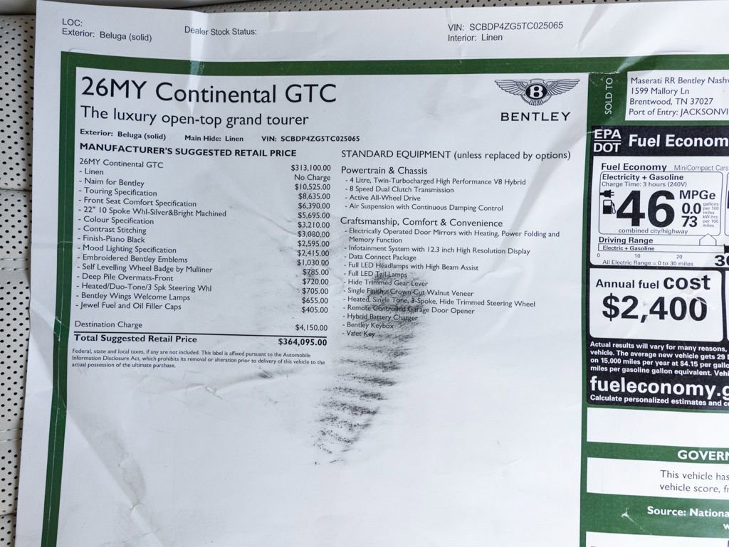 New 2026 Bentley Continental GTC AWD/4WD image 69