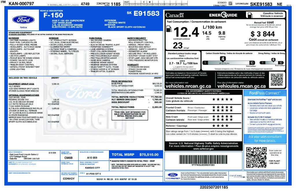 Certified 2025 Ford F150 XLT w/ Equipment Group 302A MID AWD/4WD image 3