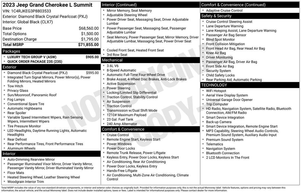 Used 2023 Jeep Grand Cherokee L Summit w/ Luxury Tech Group V image 10