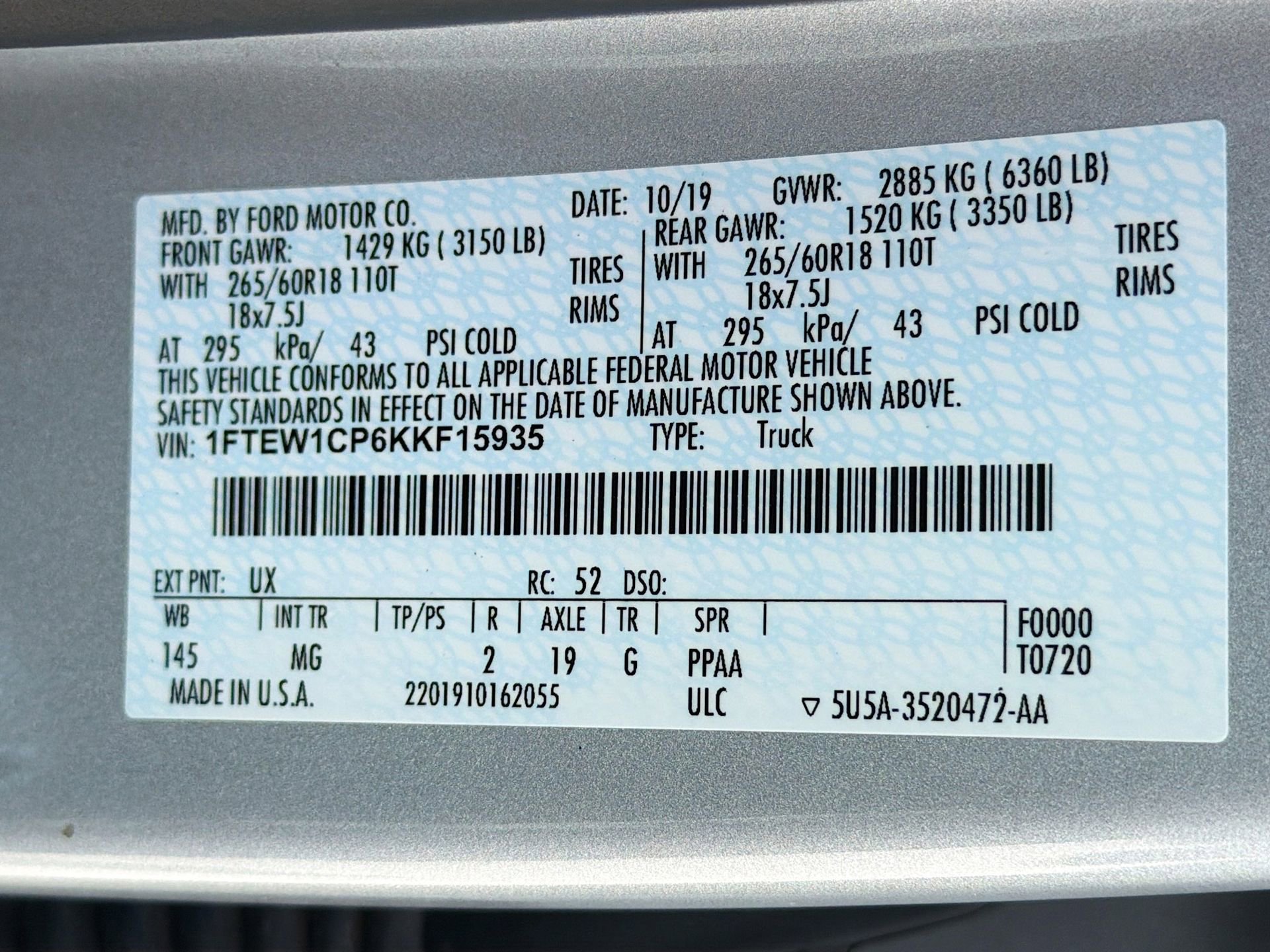 Used 2019 Ford F150 XLT w/ Equipment Group 302A Luxury RWD image 36