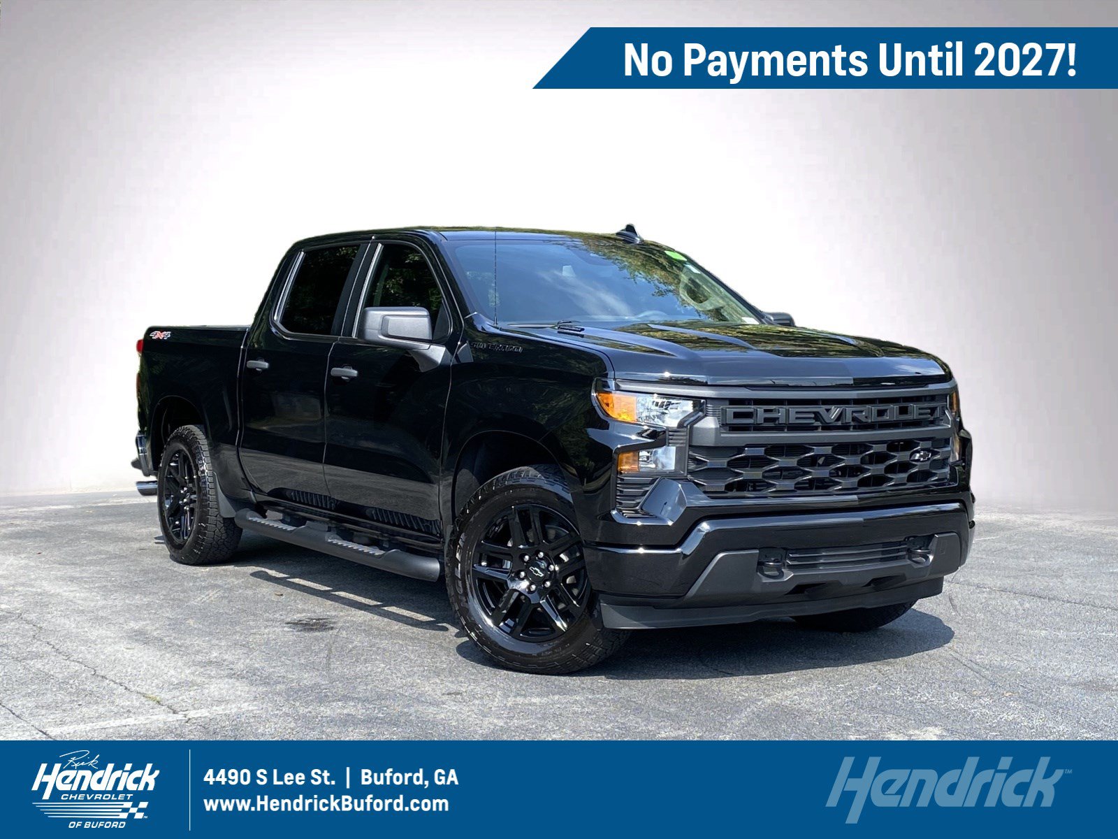 Used 2025 Chevrolet Silverado 1500 Custom w/ Turbomax Blackout Package AWD/4WD 360° Tour