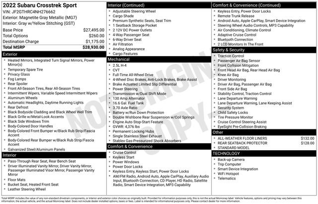 Used 2022 Subaru Crosstrek 2.5i Sport image 29