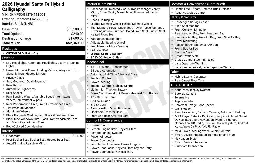 Certified 2026 Hyundai Santa Fe Calligraphy AWD/4WD image 5