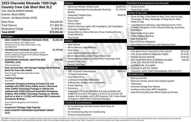 Used 2023 Chevrolet Silverado 1500 High Country w/ High Country Premium Package AWD/4WD image 6