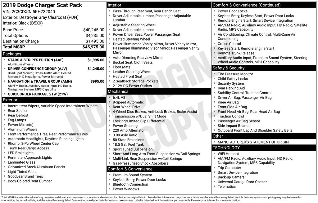 Used 2019 Dodge Charger Scat Pack w/ Stars & Stripes Edition RWD image 5