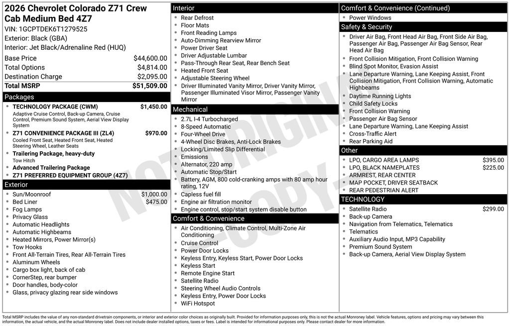 New 2026 Chevrolet Colorado Z71 w/ Technology Package AWD/4WD image 4