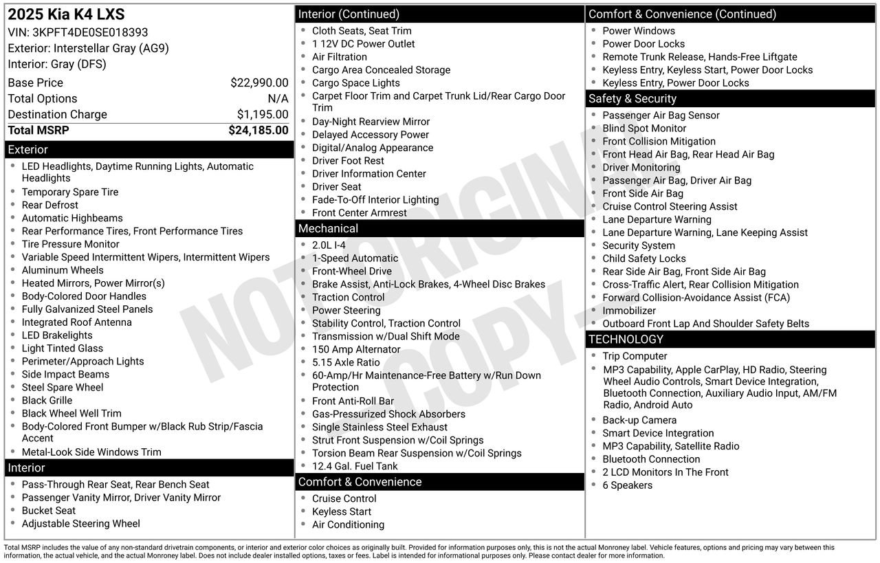 Used 2025 Kia K4 LXS image 33