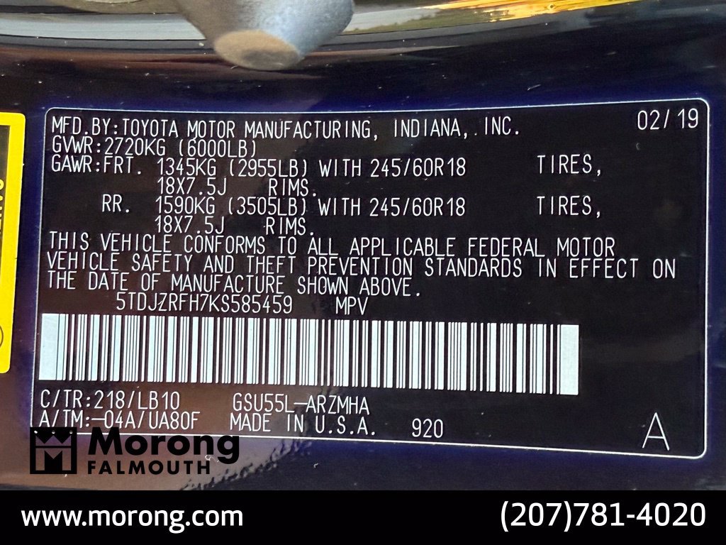 Used 2019 Toyota Highlander XLE AWD/4WD image 49
