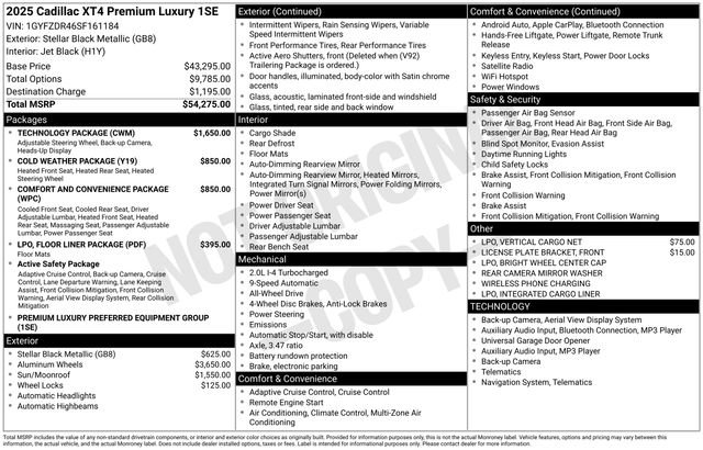 New 2025 Cadillac XT4 Premium Luxury w/ Technology Package image 4