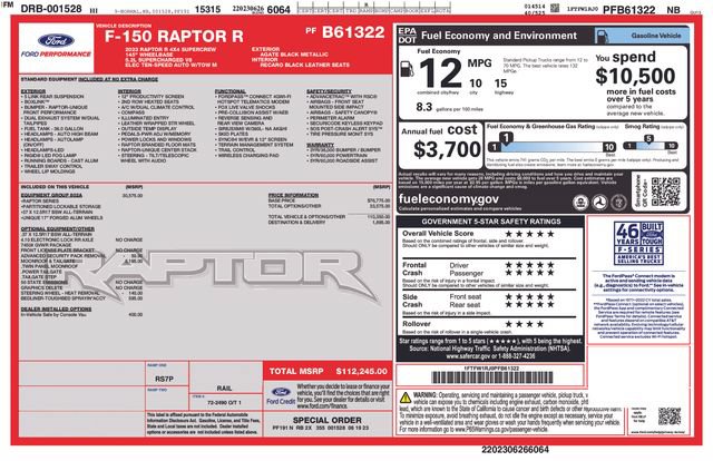 Used 2023 Ford F150 Raptor w/ Equipment Group 802A Raptor R AWD/4WD image 22