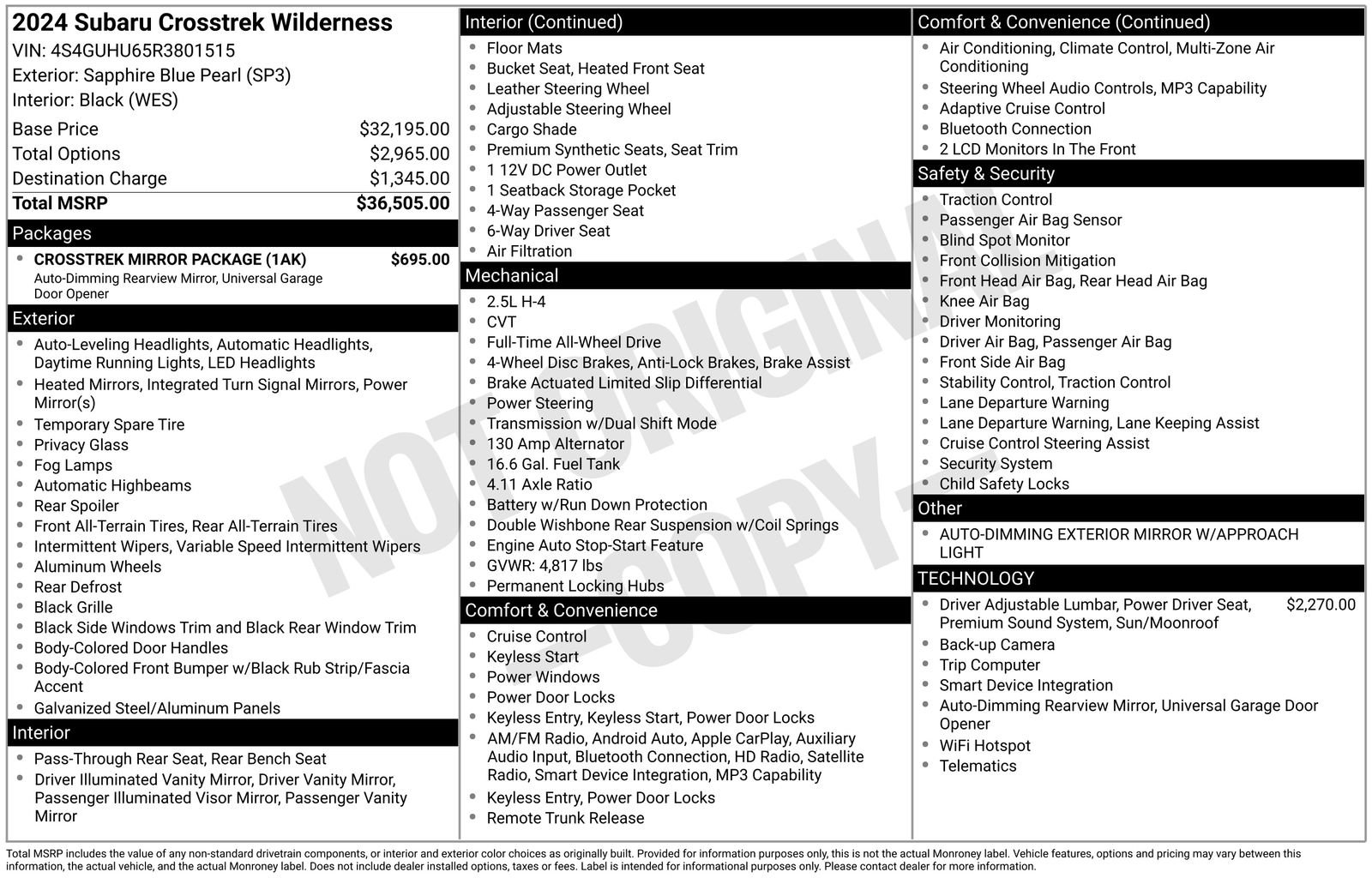 Certified 2024 Subaru Crosstrek 2.5i Wilderness w/ Crosstrek Mirror Package image 7