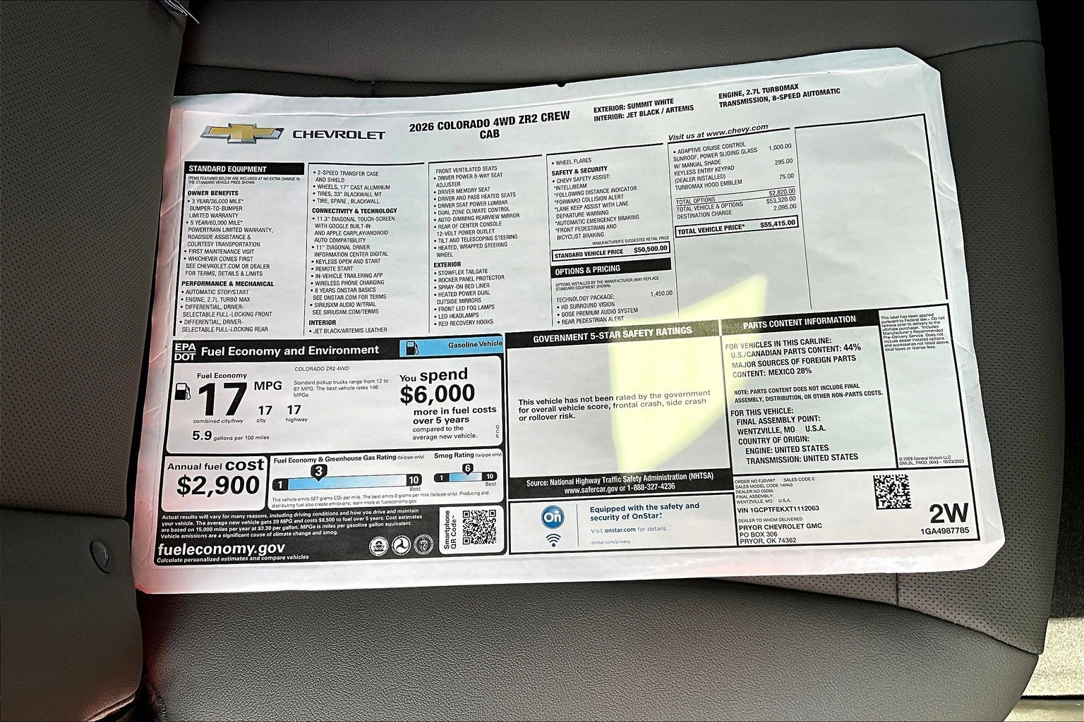 New 2026 Chevrolet Colorado ZR2 w/ Technology Package image 13