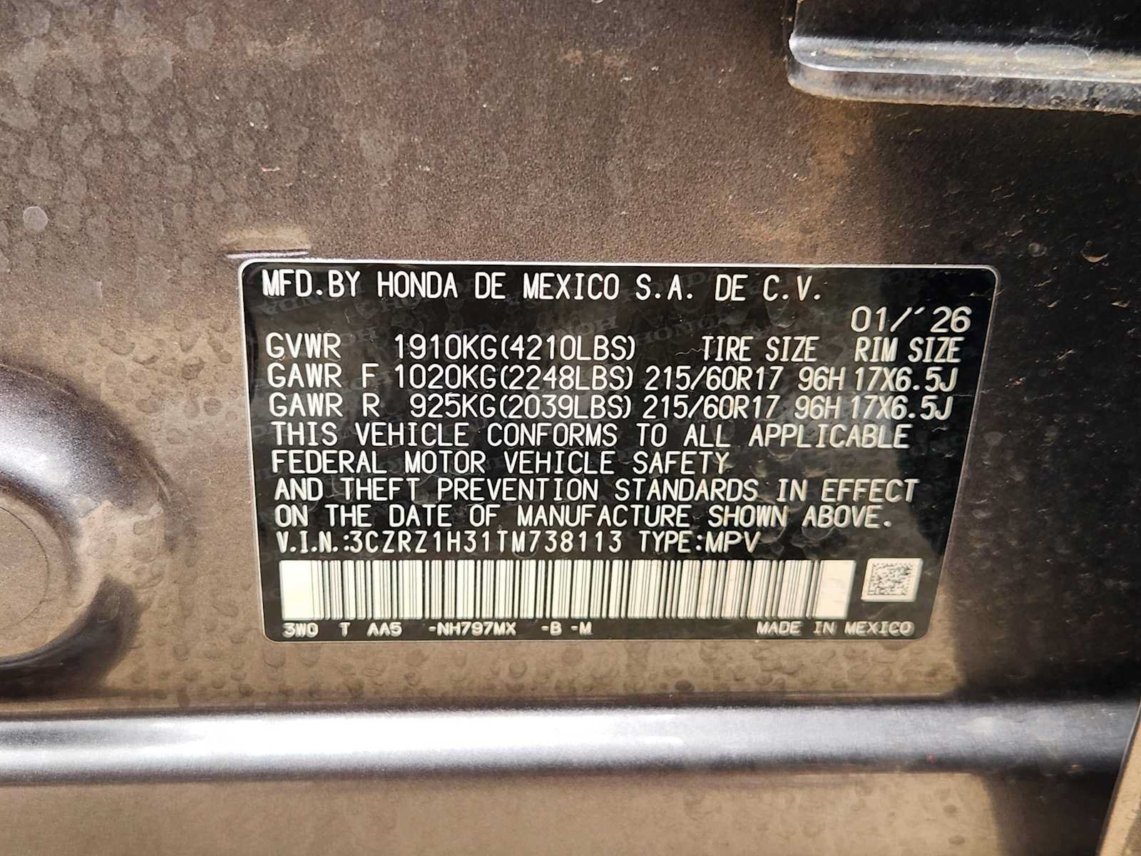 Certified 2026 Honda HR-V LX image 31