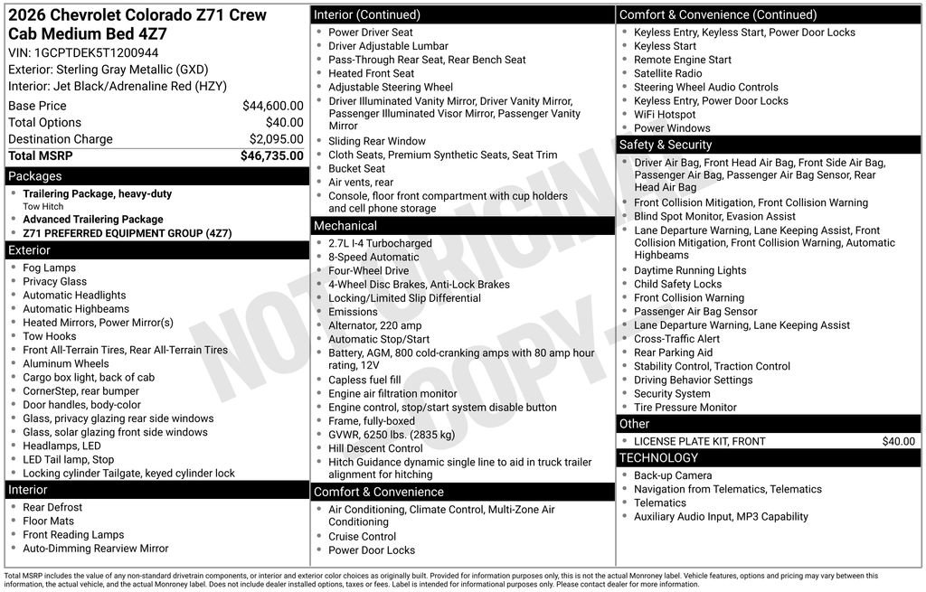 Used 2026 Chevrolet Colorado Z71 AWD/4WD image 37