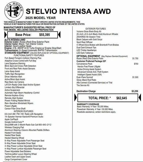 Used 2025 Alfa Romeo Stelvio Sprint image 2