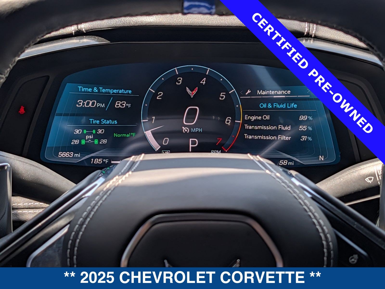 Used 2025 Chevrolet Corvette Stingray Preferred Cpe w/ Z51 Performance Package RWD image 28