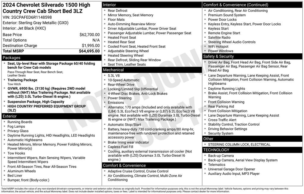 Used 2024 Chevrolet Silverado 1500 High Country RWD image 6