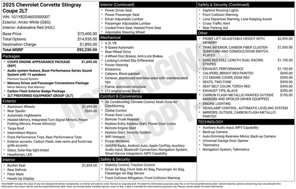 Used 2025 Chevrolet Corvette Stingray Preferred Cpe image 8
