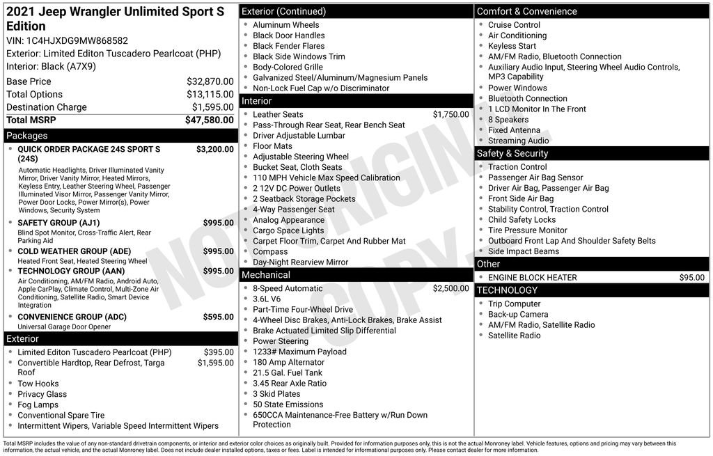 Used 2021 Jeep Wrangler Unlimited Sport AWD/4WD image 25