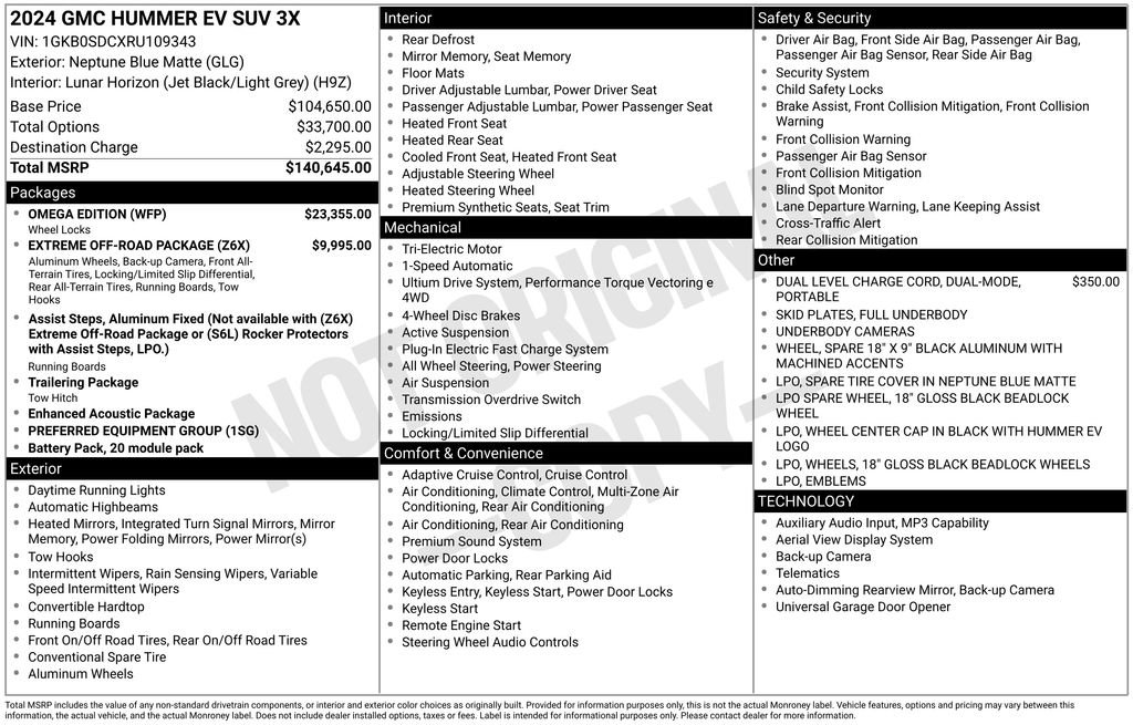 Used 2024 GMC Hummer EV 3X w/ Omega Edition image 66