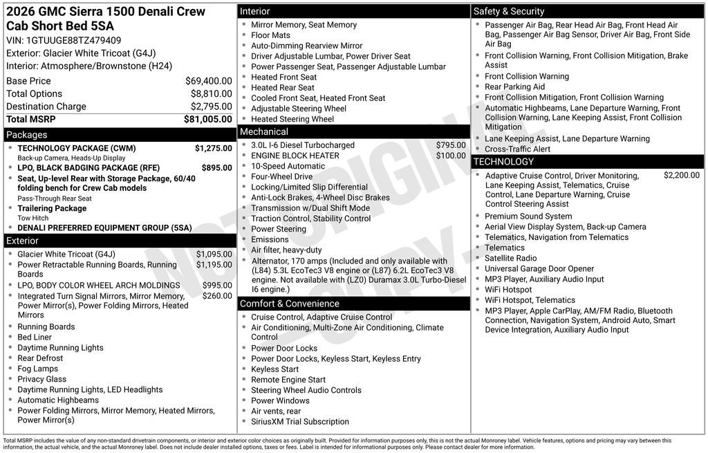 New 2026 GMC Sierra 1500 Denali w/ Technology Package AWD/4WD image 26