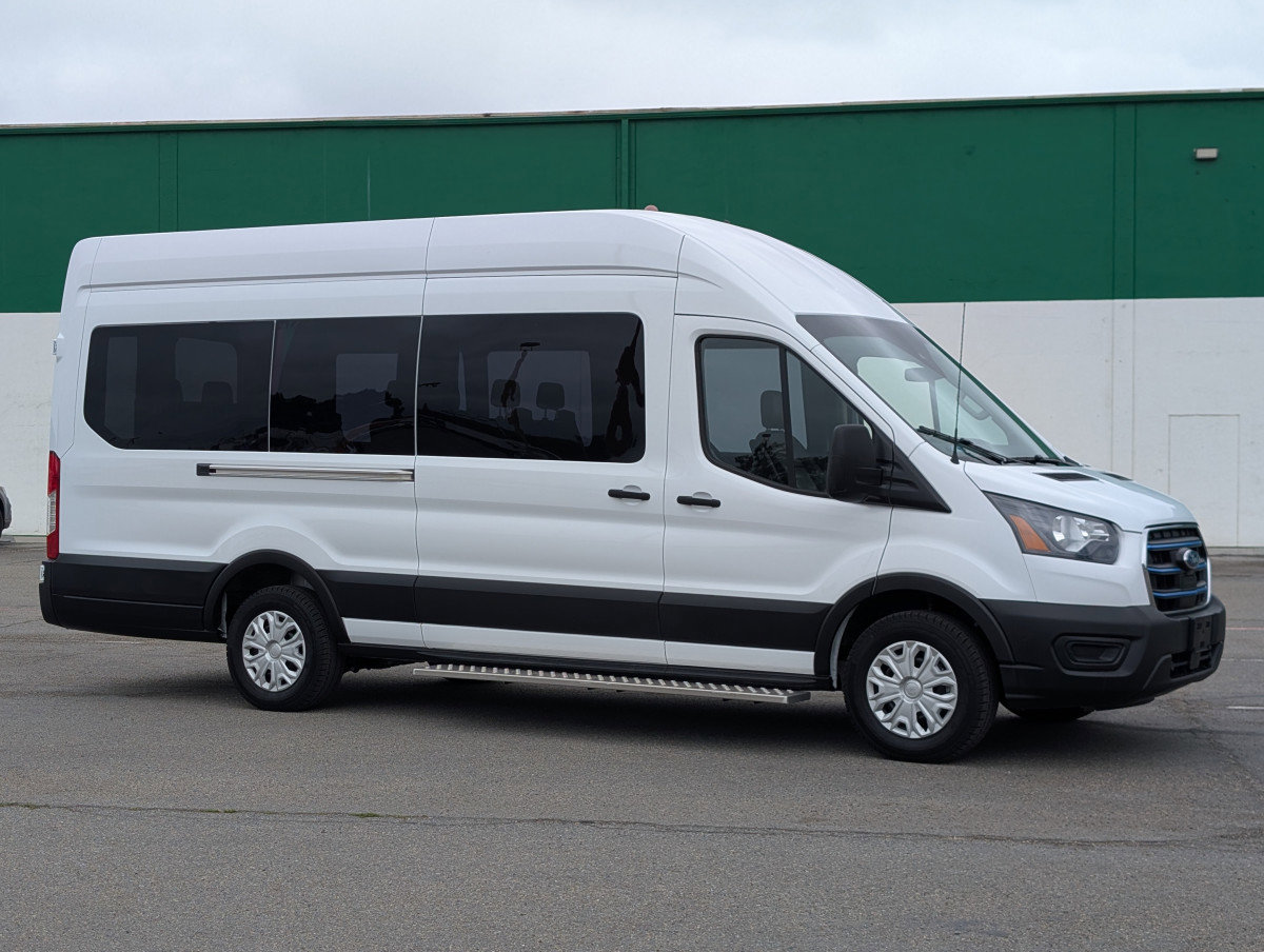 Used 2023 Ford E-Transit Extended Long High Roof Passen image 1