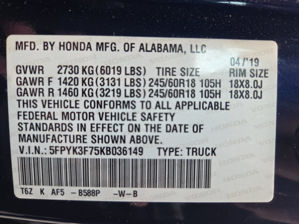 Used 2019 Honda Ridgeline RTL-E image 39