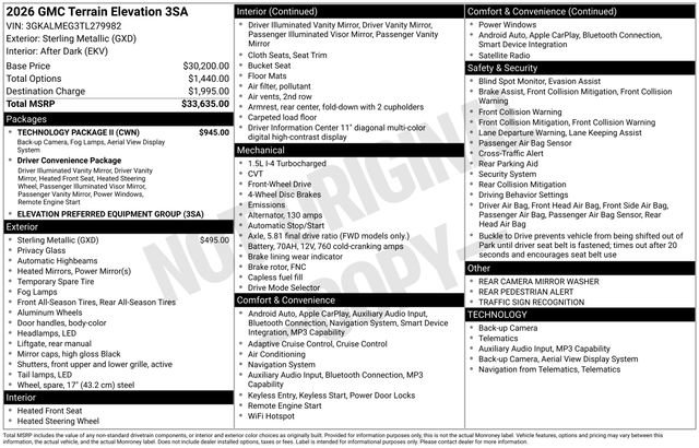 Used 2026 GMC Terrain Elevation w/ Technology Package II FWD image 33