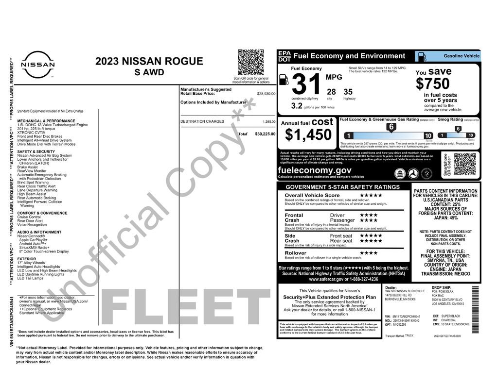 Used 2023 Nissan Rogue S AWD/4WD image 2