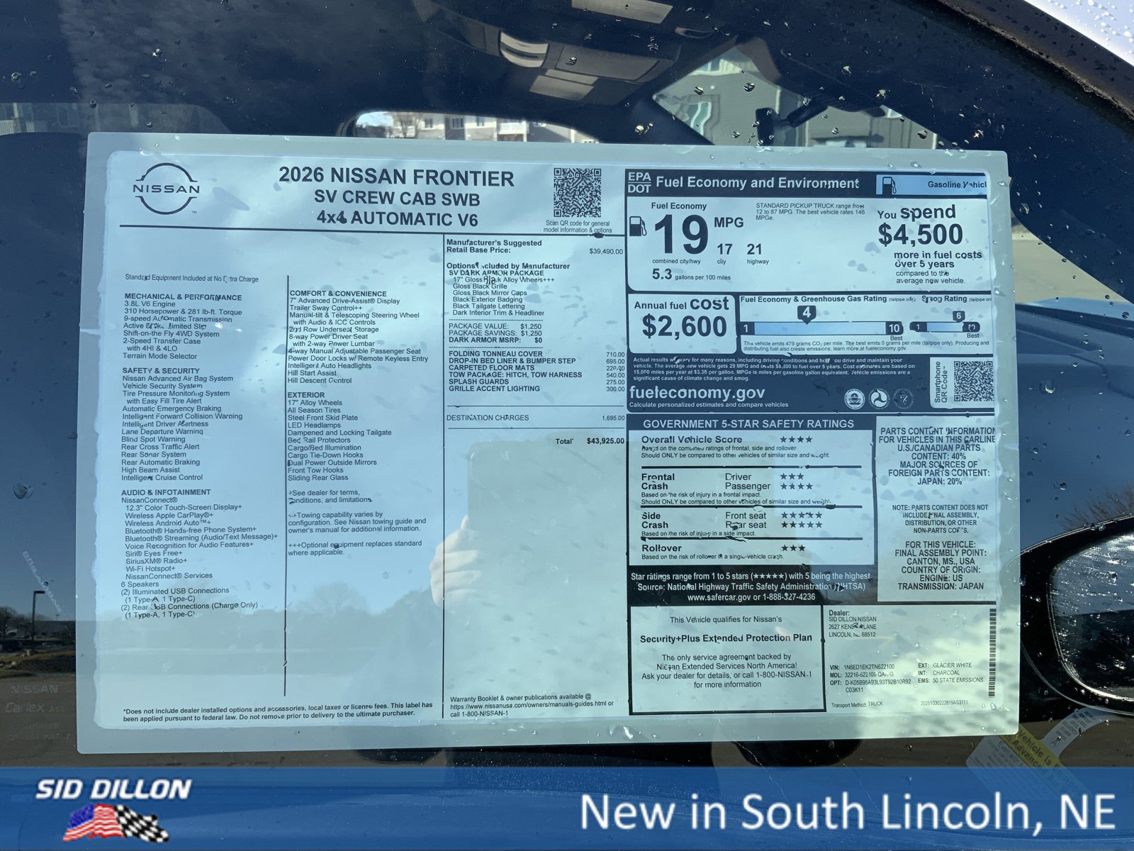 New 2026 Nissan Frontier SV w/ Tow Package image 13