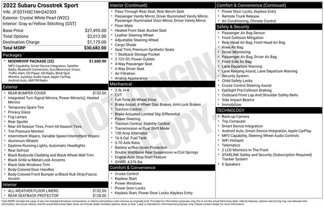 Used 2022 Subaru Crosstrek 2.5i Sport w/ Moonroof Package image 37