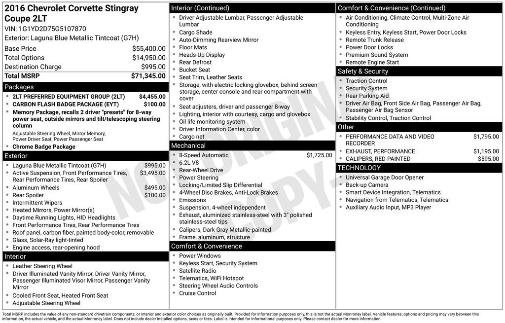 Used 2016 Chevrolet Corvette Stingray Coupe w/ 2LT Preferred Equipment Group RWD image 33