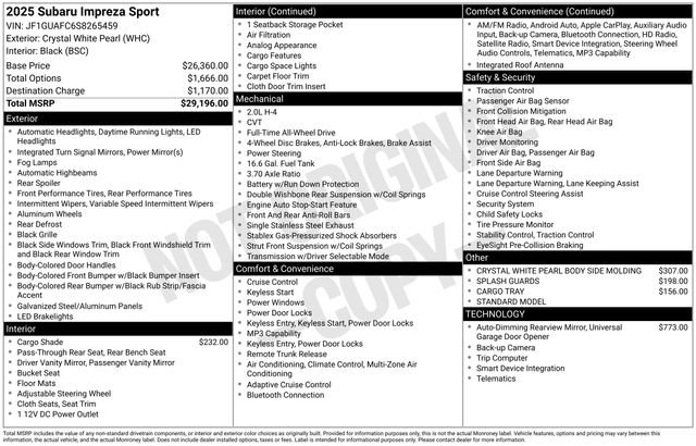 Certified 2025 Subaru Impreza 2.0i Sport image 21