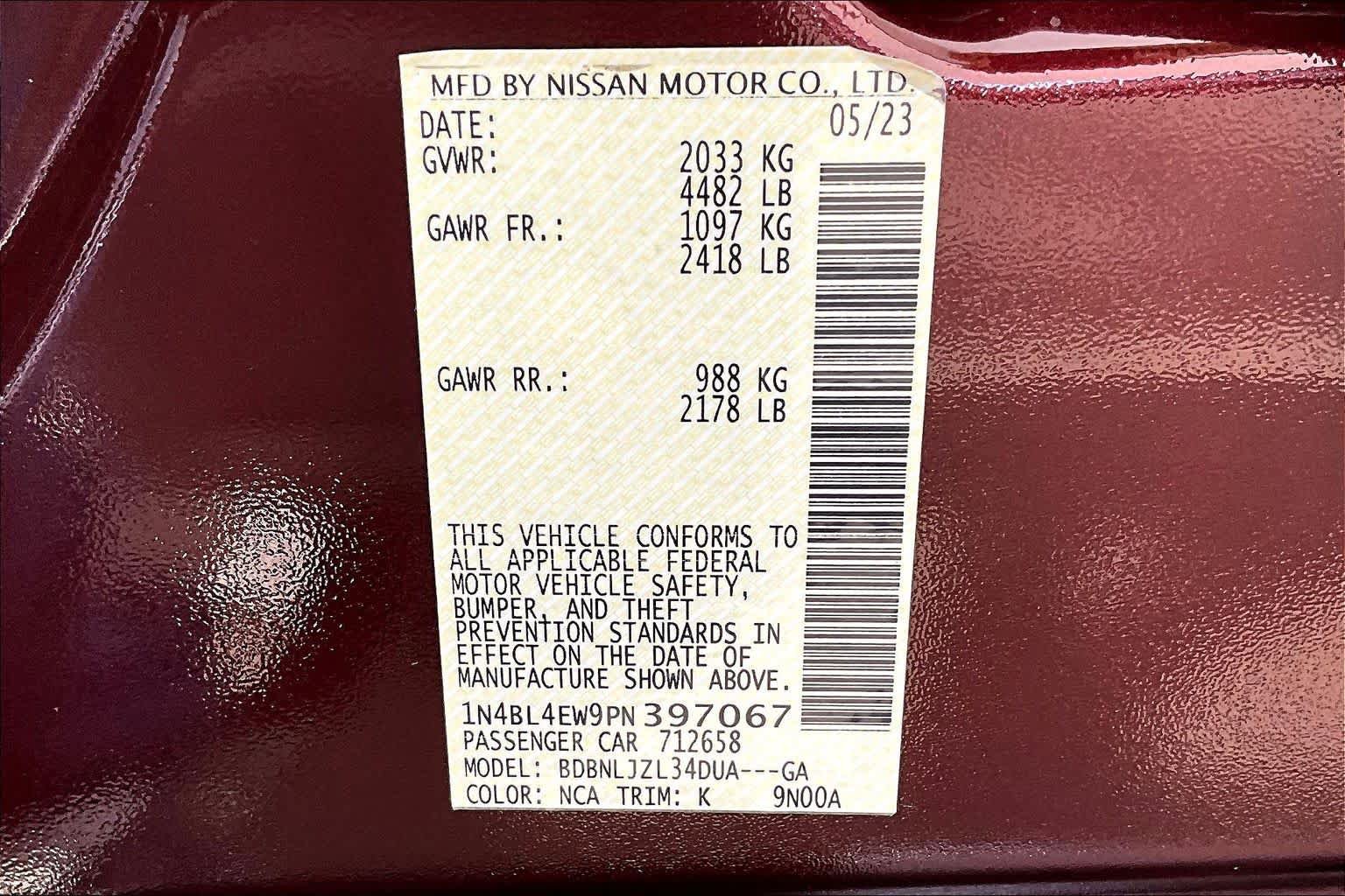 Certified 2023 Nissan Altima 2.5 SL AWD/4WD image 34