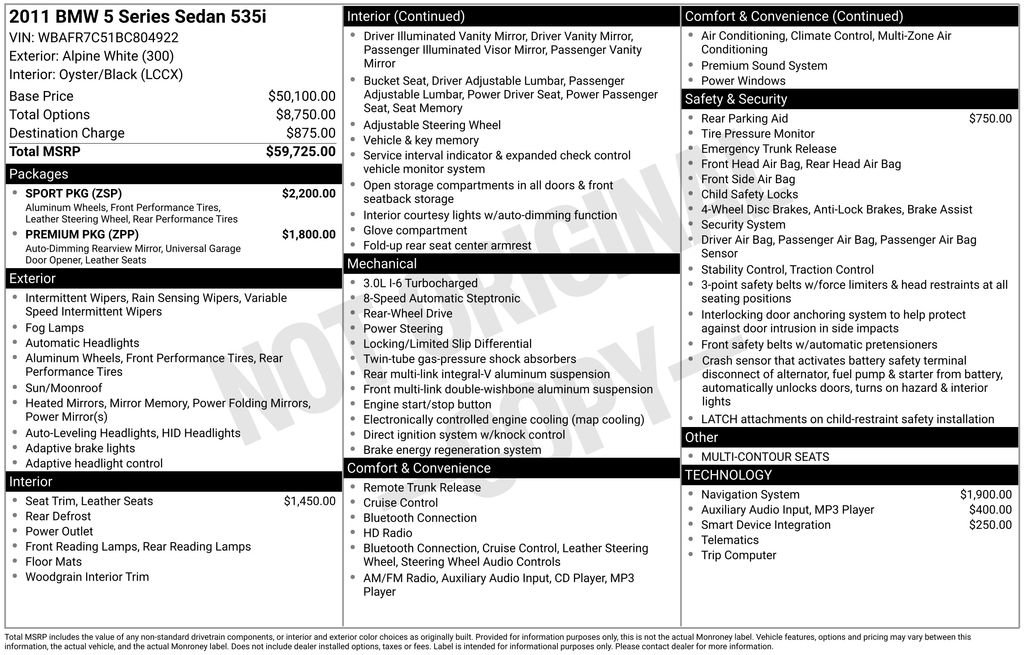 Used 2011 BMW 535i 535i image 9