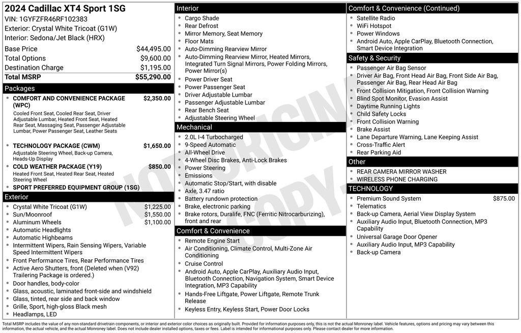 Certified 2024 Cadillac XT4 Sport AWD/4WD image 50