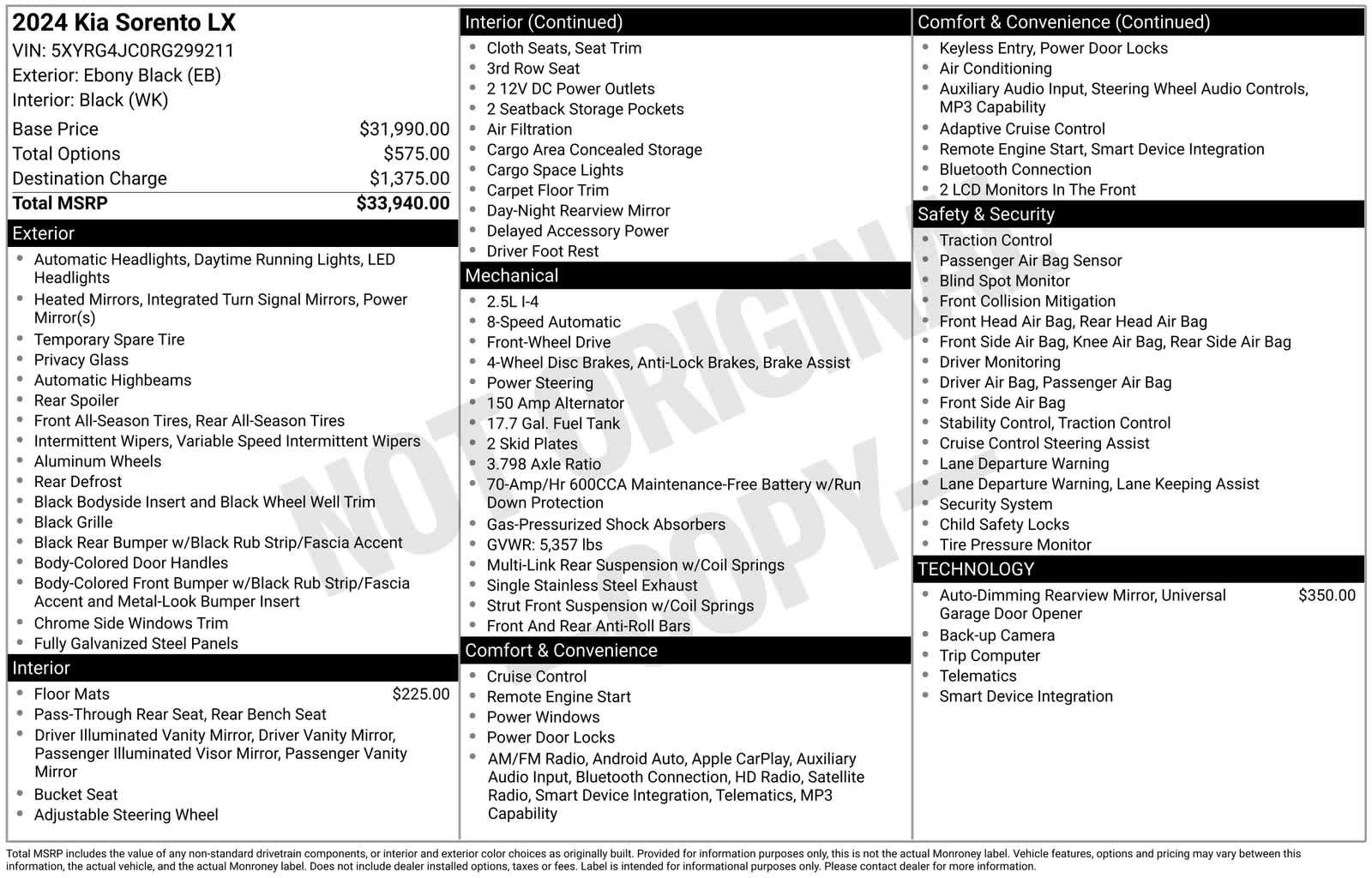Certified 2024 Kia Sorento LX FWD image 35
