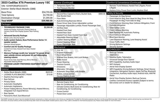 Certified 2023 Cadillac XT6 Premium Luxury w/ Technology Package FWD image 37