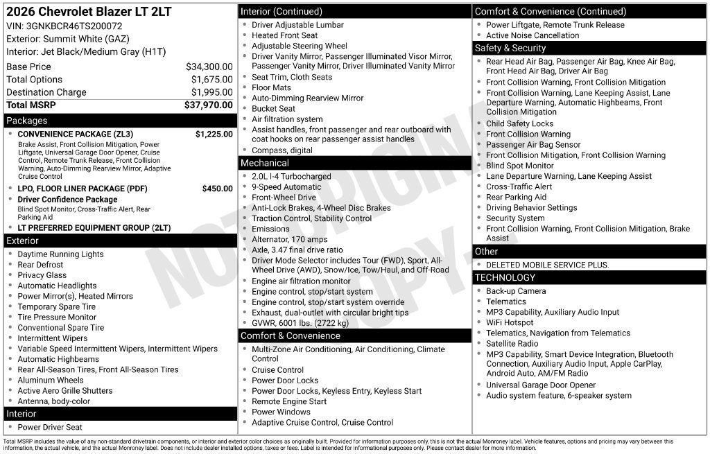New 2026 Chevrolet Blazer LT w/ Convenience Package FWD image 4