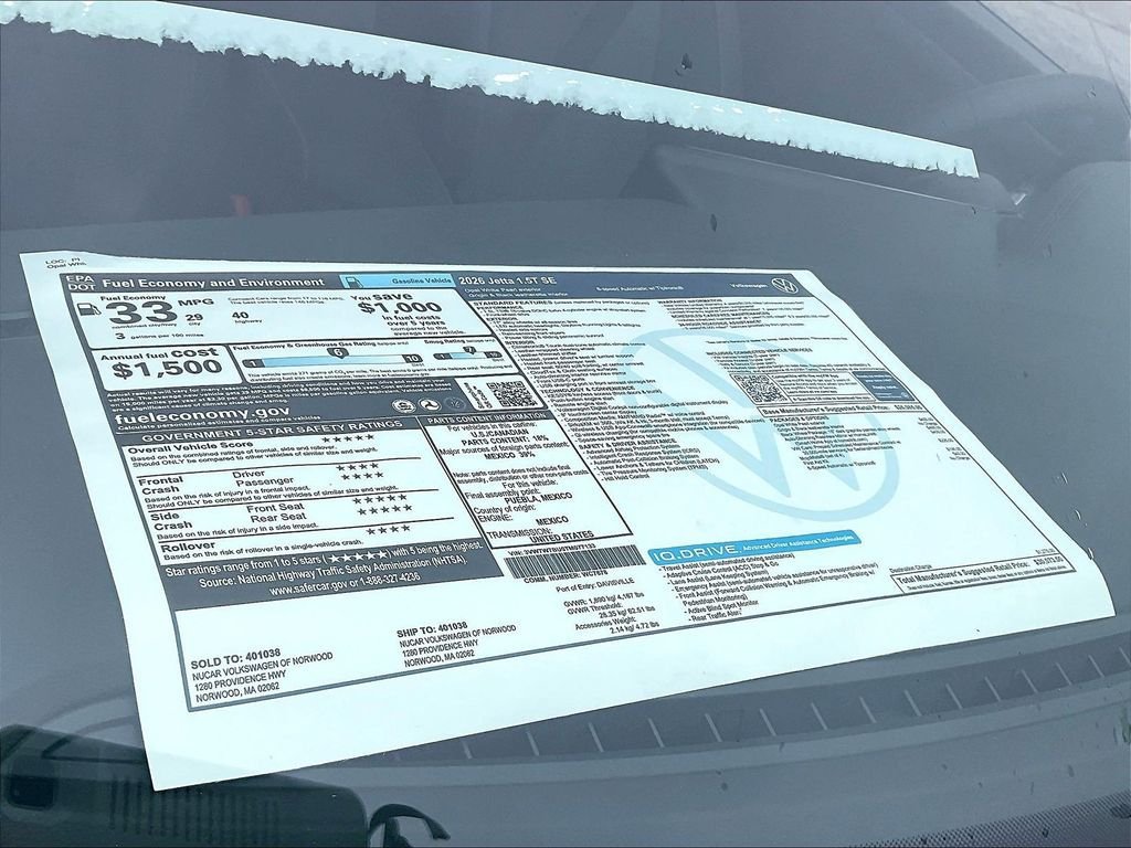 New 2026 Volkswagen Jetta SE FWD image 18