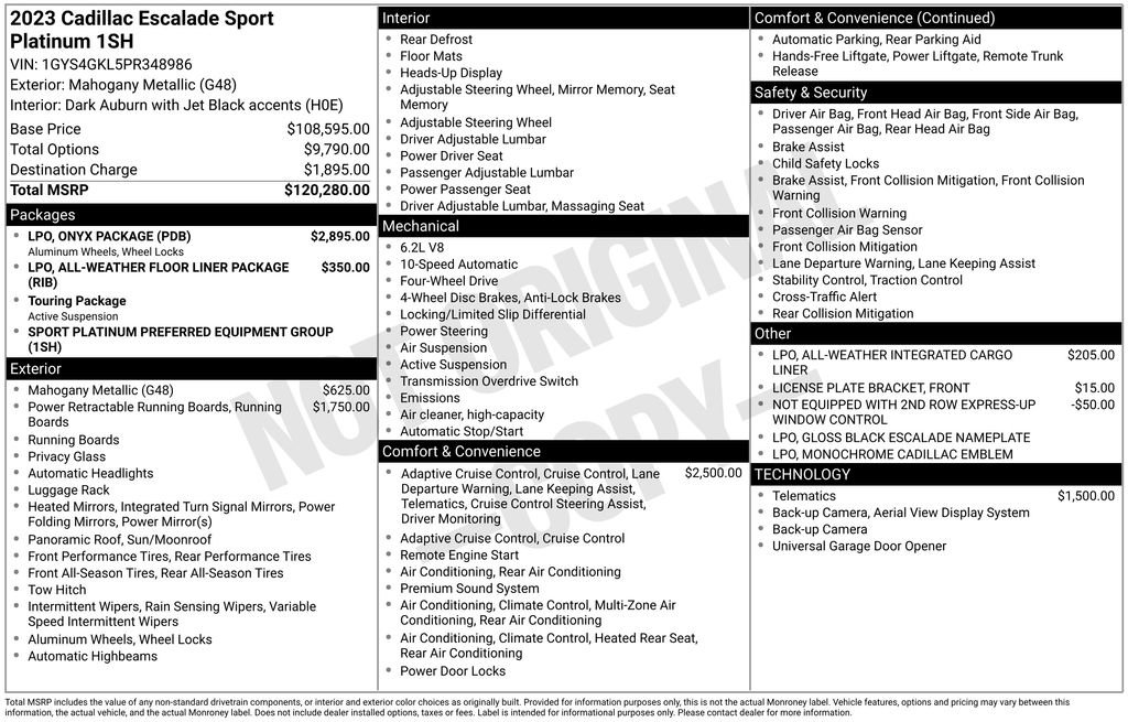 Certified 2023 Cadillac Escalade Sport Platinum w/ LPO, ONYX Package image 67