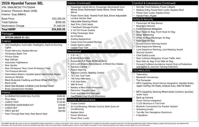 New 2026 Hyundai Tucson SEL Plus AWD/4WD image 4