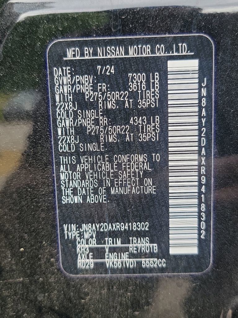 Used 2024 Nissan Armada Platinum w/ Captain's Chairs Package RWD image 33