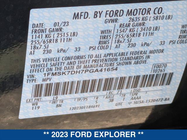 Used 2023 Ford Explorer XLT RWD image 24