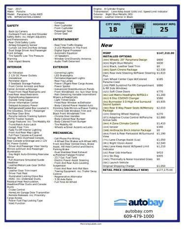 Used 2017 Porsche Panamera Turbo w/ Sport Chrono Package AWD/4WD image 6