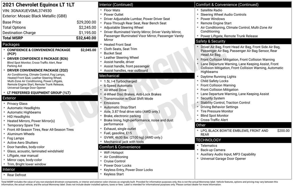 Used 2021 Chevrolet Equinox LT AWD/4WD image 17