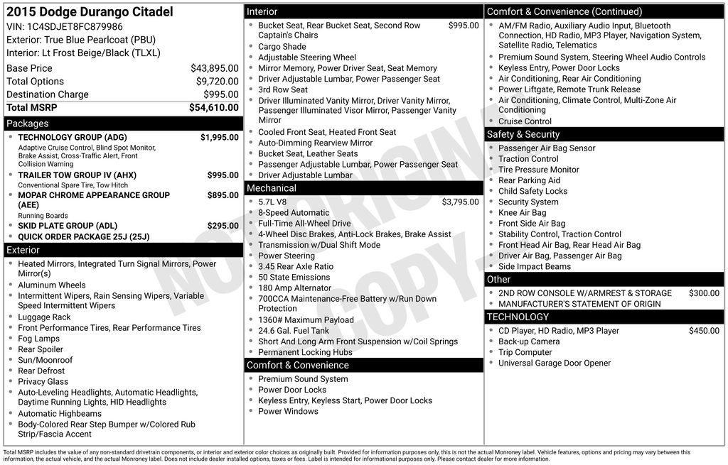 Used 2015 Dodge Durango Citadel w/ Technology Group image 7