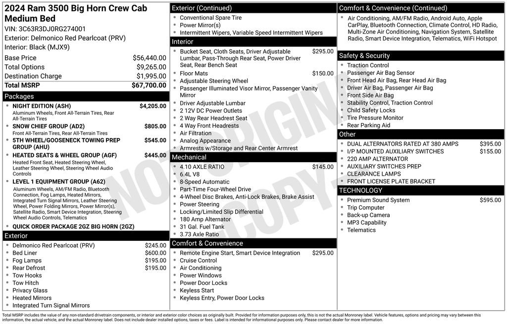Used 2024 RAM 3500 Big Horn w/ Night Edition AWD/4WD image 26