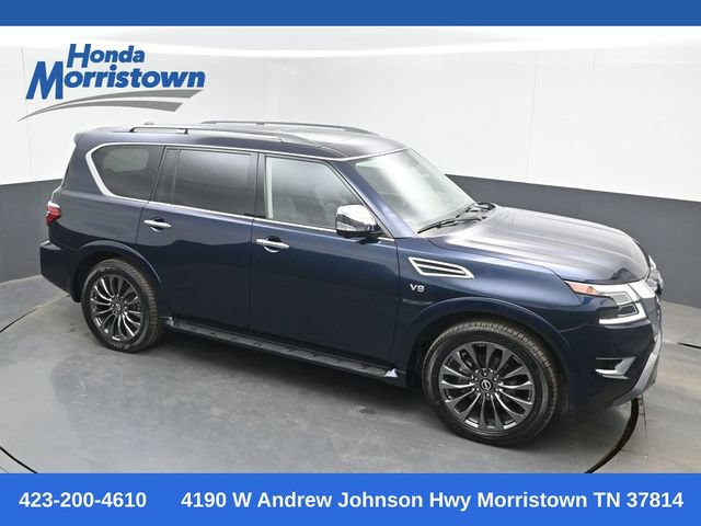 Used 2021 Nissan Armada Platinum w/ Captain's Chairs Package AWD/4WD video 1