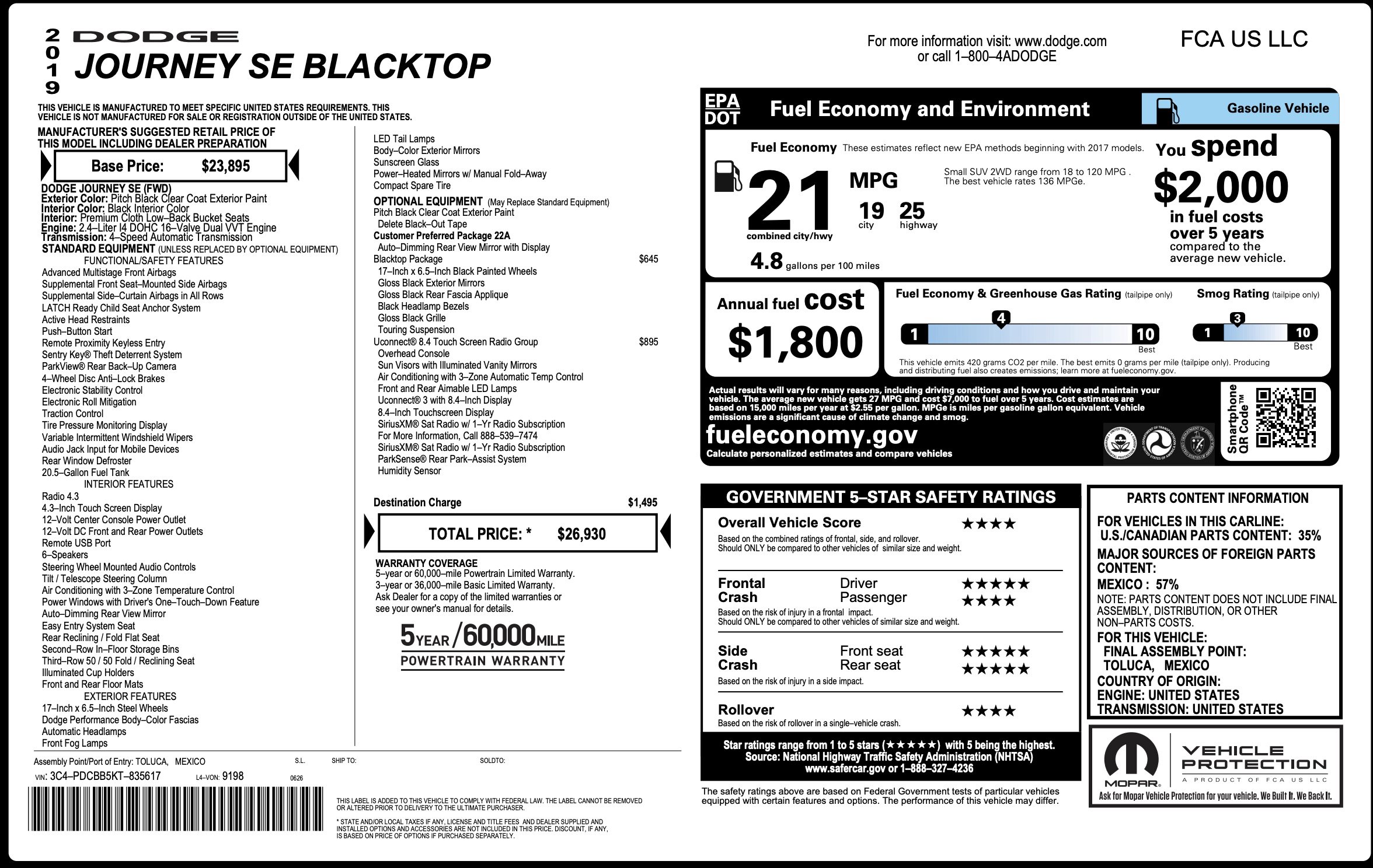 Used 2019 Dodge Journey SE image 2